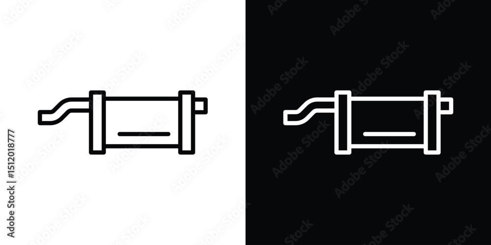 Exhaust pipe icon. Simple element illustration. outline and flat symbol design Exhaust pipe icon. Simple element illustration. outline and flat symbol design