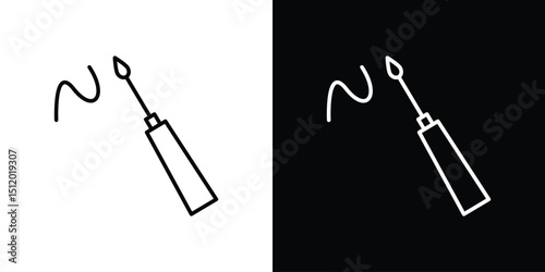 Eyeliner brush icon. Simple element illustration. outline and flat symbol design