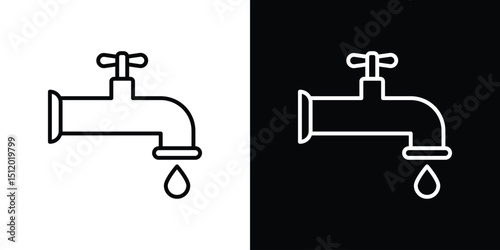 Faucet drip icon. Simple element illustration. outline and flat symbol design
