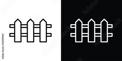 Fence icon. Simple element illustration. outline and flat symbol design