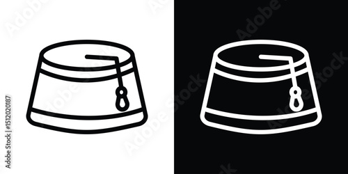 Fez hat icon. Simple element illustration. outline and flat symbol design