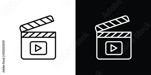 Film clapperboard icon. Simple element illustration. outline and flat symbol design
