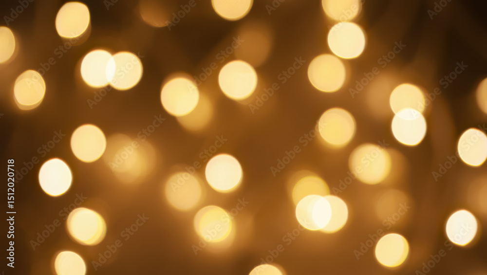 Obraz premium Blurred golden lights create a festive and warm bokeh background