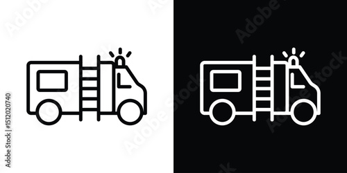 Fire truck icon. Simple element illustration. outline and flat symbol design