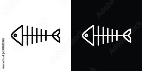 Fishbone icon. Simple element illustration. outline and flat symbol design