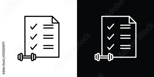 Fitness plan icon. Simple element illustration. outline and flat symbol design