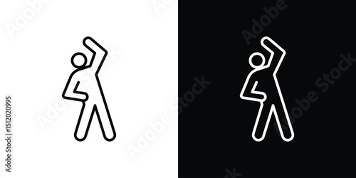 Fitness exercise icon. Simple element illustration. outline and flat symbol design