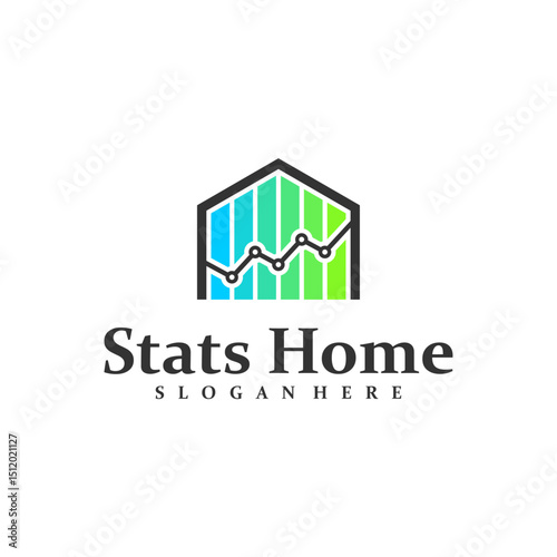 Home Stats logo design concept vector. Stats House Logo Design Template. Creative Symbol. Icon