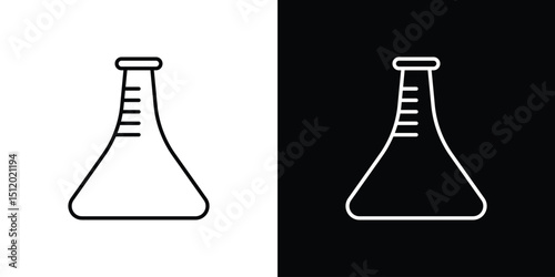 Flask icon. Simple element illustration. outline and flat symbol design