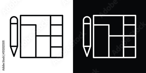 Floor plan icon. Simple element illustration. outline and flat symbol design