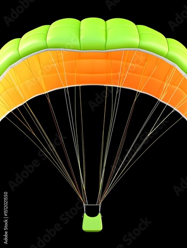 A brightly colored parachute ready to assist a skydiver in flight