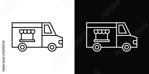 Food truck icon. Simple element illustration. outline and flat symbol design