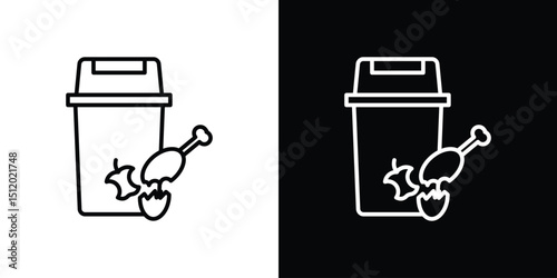 Food waste icon. Simple element illustration. outline and flat symbol design