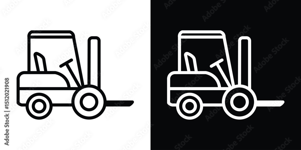 Fototapeta premium Forklift icon. Simple element illustration. outline and flat symbol design