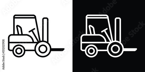 Forklift icon. Simple element illustration. outline and flat symbol design