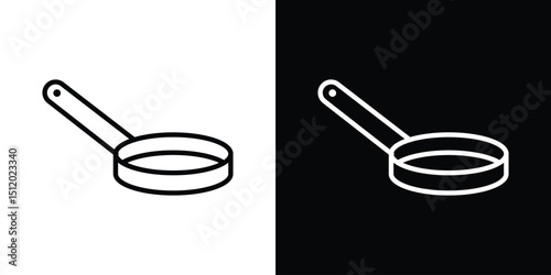 Frying pan icon. Simple element illustration. outline and flat symbol design