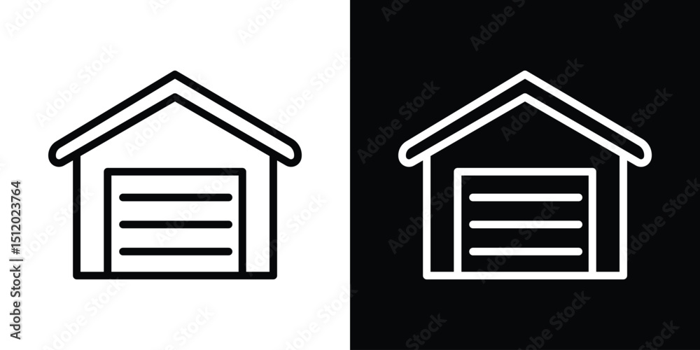 Garage icon. Simple element illustration. outline and flat symbol design Garage icon. Simple element illustration. outline and flat symbol design