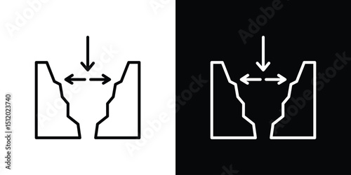 Gap icon. Simple element illustration. outline and flat symbol design