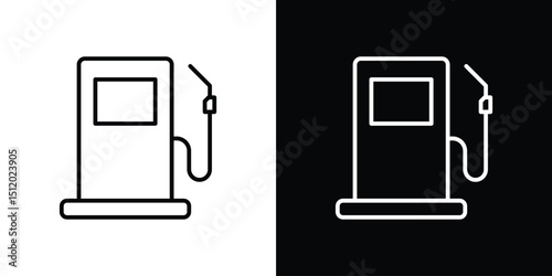 Gas station icon. Simple element illustration. outline and flat symbol design