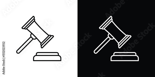 Gavel icon. Simple element illustration. outline and flat symbol design