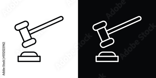 Gavel icon. Simple element illustration. outline and flat symbol design
