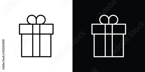 Gift box icon. Simple element illustration. outline and flat symbol design