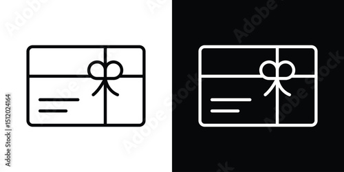 Gift card icon. Simple element illustration. outline and flat symbol design