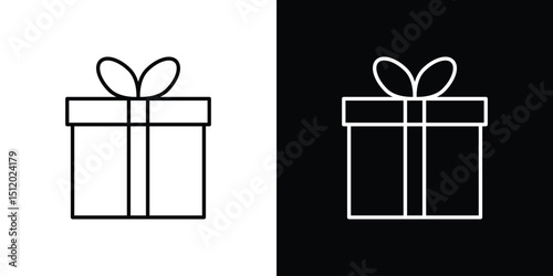 Gift icon. Simple element illustration. outline and flat symbol design