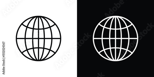 Globe icon. Simple element illustration. outline and flat symbol design