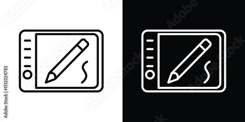 Graphic tablet icon. Simple element illustration. outline and flat symbol design