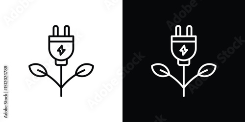 Green energy icon. Simple element illustration. outline and flat symbol design