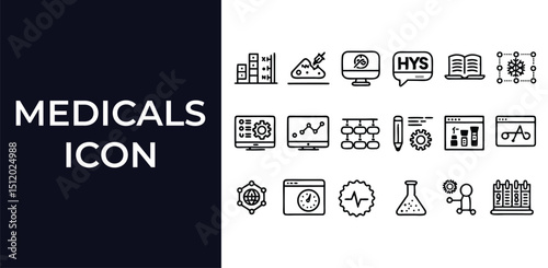 Collection of Medical Icons Healthcare, Research, and Analysis Symbols