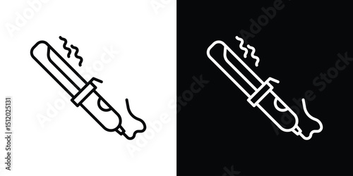 Hair curler icon. Simple element illustration. outline and flat symbol design