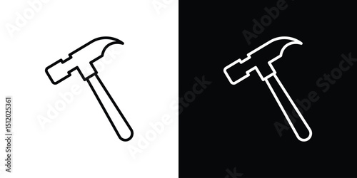 Hammer icon. Simple element illustration. outline and flat symbol design