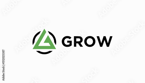 Modern growth logo design wordmark. Abstract arrow shapes logo design finnance  graphic vector illustration. Symbol, icon, creative.