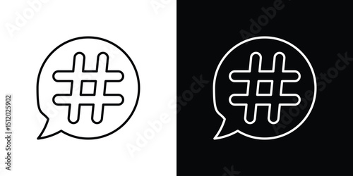 Hashtag icon. Simple element illustration. outline and flat symbol design