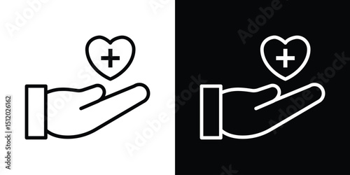 Health insurance icon. Simple element illustration. outline and flat symbol design