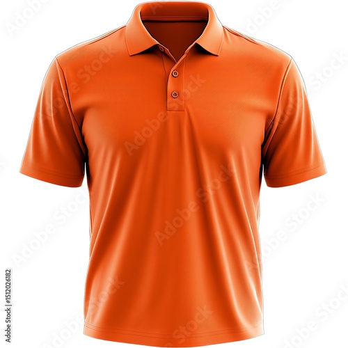 A vivid orange polo shirt displayed in a front view