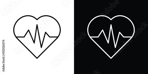 Heartbeat icon. Simple element illustration. outline and flat symbol design