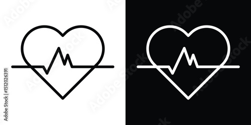 Heartbeat icon. Simple element illustration. outline and flat symbol design