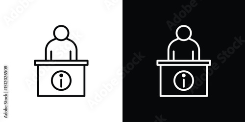 Help desk information icon. Simple element illustration. outline and flat symbol design