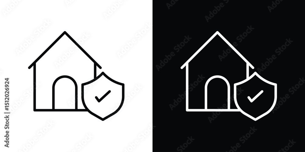 Obraz premium Home insurance icon. Simple element illustration. outline and flat symbol design