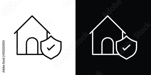 Home insurance icon. Simple element illustration. outline and flat symbol design