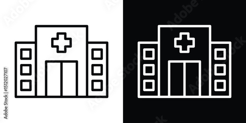 Hospital building icon. Simple element illustration. outline and flat symbol design