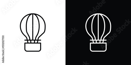 Hot air balloon icon. Simple element illustration. outline and flat symbol design