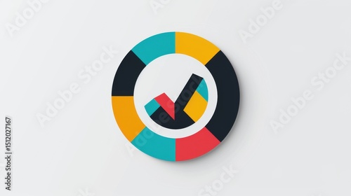 Sleek circular chart logo with bold colors represents financial analysis; clean, modern design isolated on white. Free Download Sleek circular chart logo with bold colors represents financial analysis; clean, modern design isolated on white. - GFXLoad