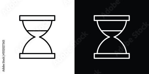Hourglass end icon. Simple element illustration. outline and flat symbol design
