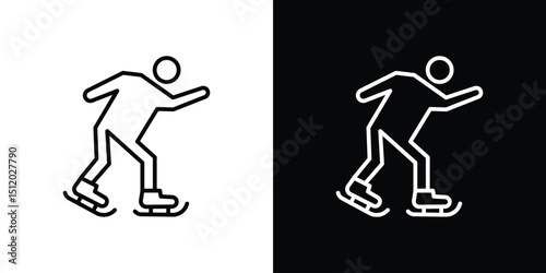 Ice skate icon. Simple element illustration. outline and flat symbol design
