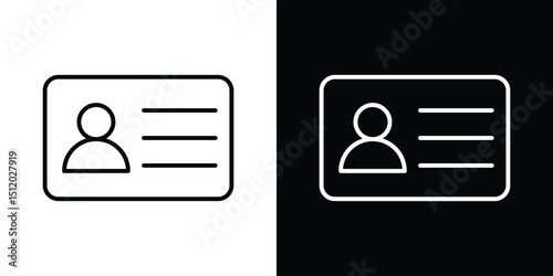 Identity card icon. Simple element illustration. outline and flat symbol design