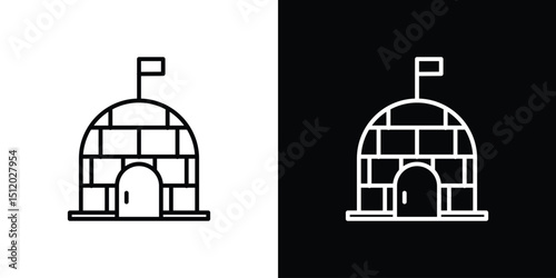 Igloo icon. Simple element illustration. outline and flat symbol design